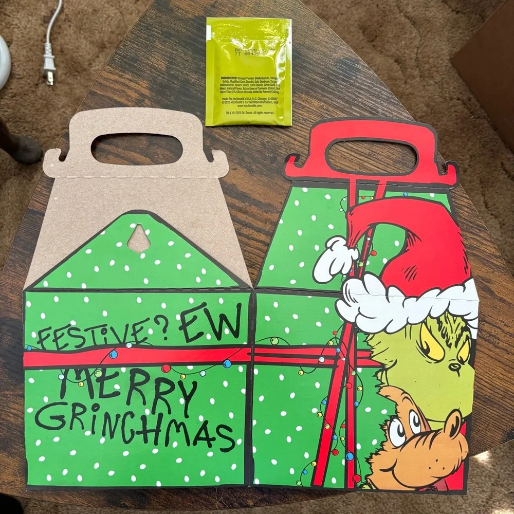 Grinch-Themed Limited Time Empty Happy Meal Box -Grinch Salt